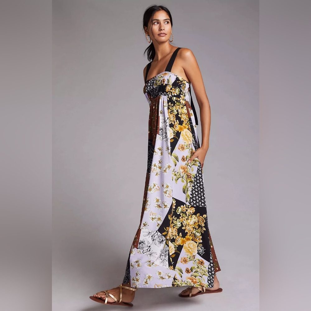 NWT Anthropologie Maeve Bohemian Floral Patchwork Maxi. Large. $170